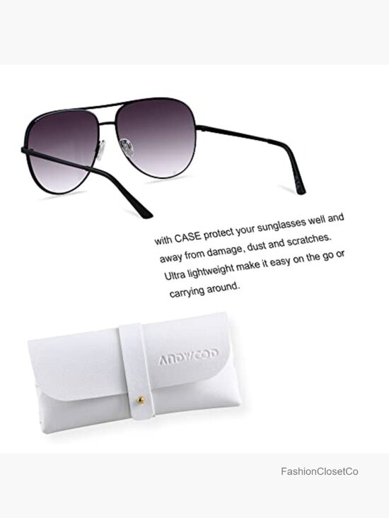 Oversized Aviator Sunglasses UV Protection Metal Frame Unisex Large